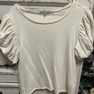 Loveshackfancy Cream Puff Sleeve Top